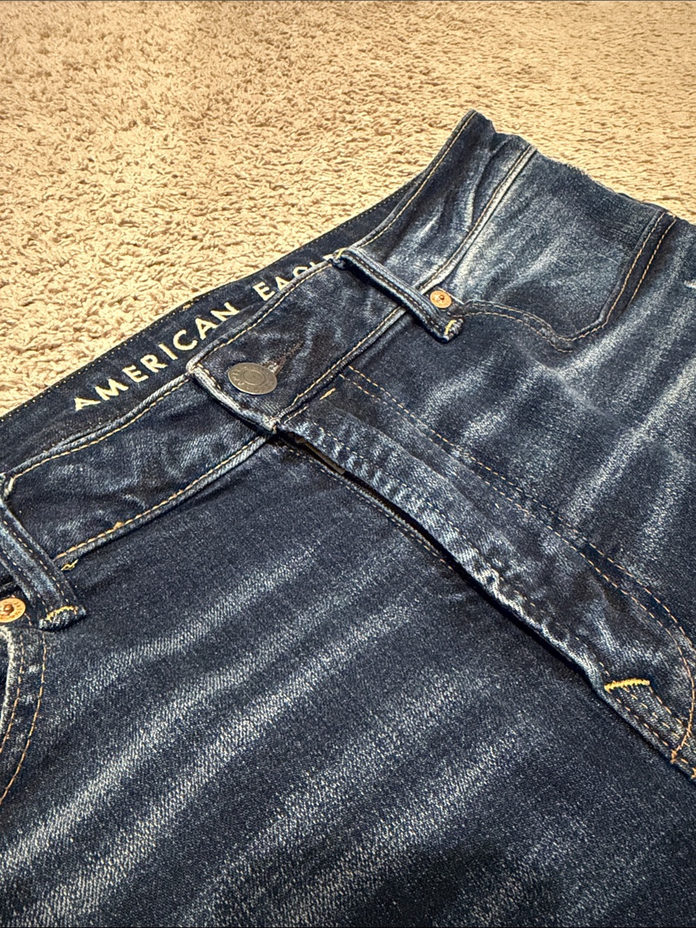 Size 34 - American Eagle Men's Distressed Denim Shorts - Indigo Blue - Picture 4 of 6